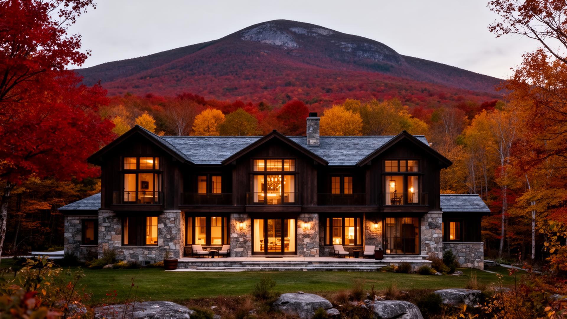 Wooded hill-town landscape in Ashby, Massachusetts — looking across the foothills of Mount Watatic toward Mount Monadnock on the New Hampshire line, with rolling forest, stone walls, and open sky.